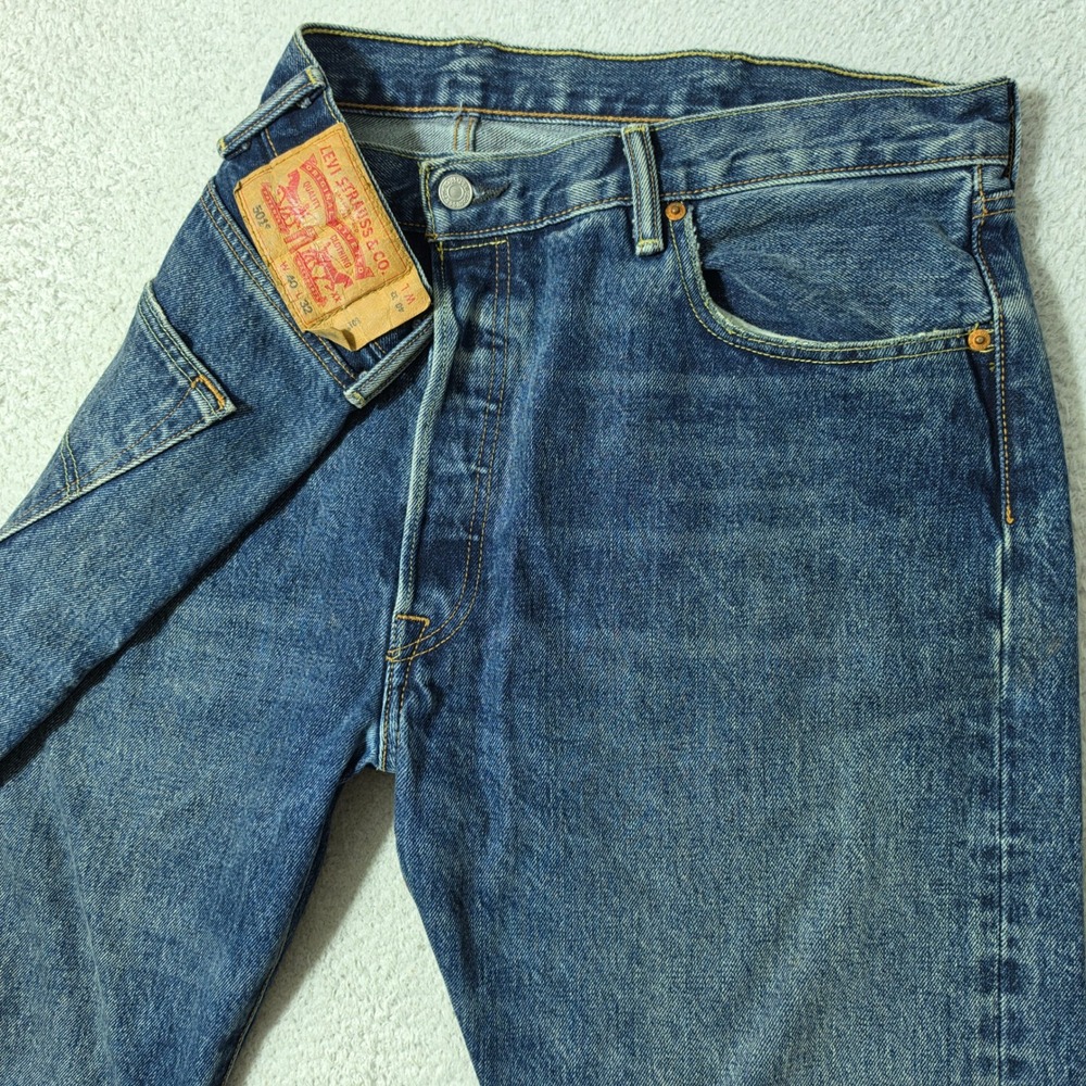 Levi's 501 Jeans Mens 40/32 Blue Original Fit Straight Leg Button Fly Denim